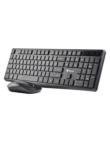 Set teclado y raton ngs hype kit inalambrico color negro