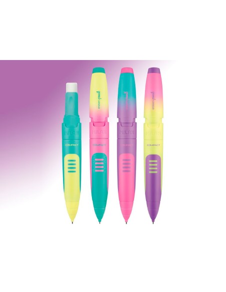 Portaminas milan compact sunset 0,7 mm con goma de borrar colores surtidos