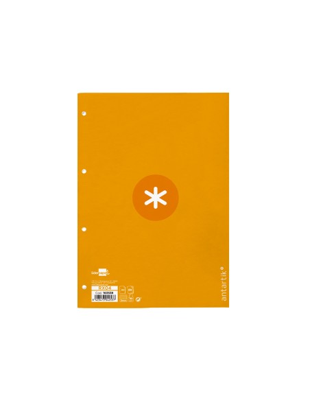 Recambio antartik a4 80 hojas 90gr cuadro 5 mm 4 taladros 1 banda marco color mostaza
