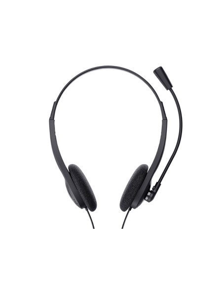 Auricular trust basics con microfono ajustable jack 3.5 longitud cable 180 cm color negro
