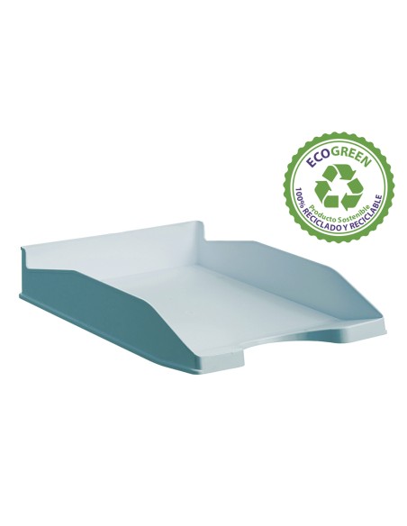 Bandeja sobremesa archivo 2000 antimicrobiana plastico apilable 3 posiciones din a4 y folio azul 345x255x60 mm