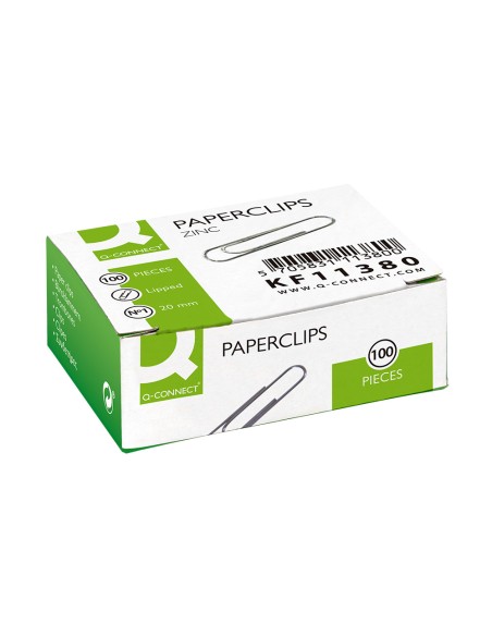 Clips zinc q-connect n 1 labiados 20 mm caja de 100 unidades