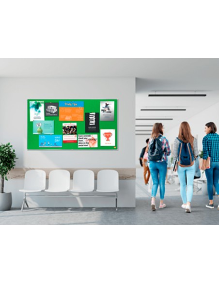 Tablero de anuncios nobo impression pro fieltro verde formato panoramico 55\" 1220x690 mm