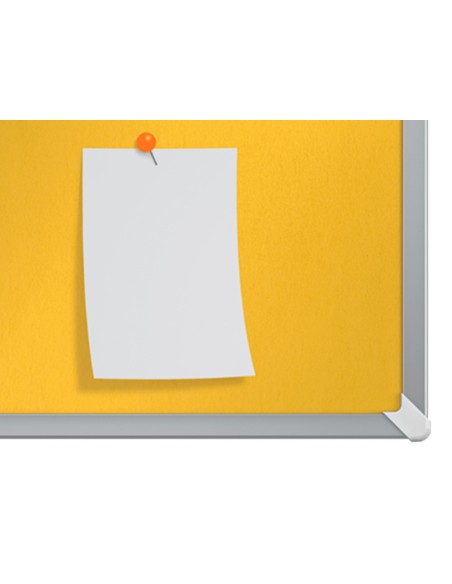 Tablero de anuncios nobo impression pro fieltro amarillo formato panoramico 40\" 890x500 mm