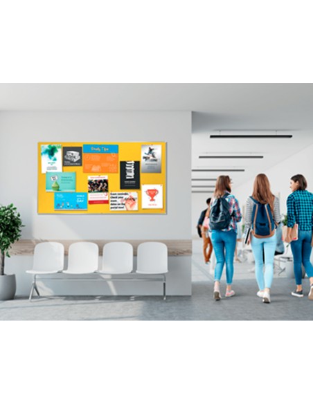 Tablero de anuncios nobo impression pro fieltro amarillo formato panoramico 40\" 890x500 mm