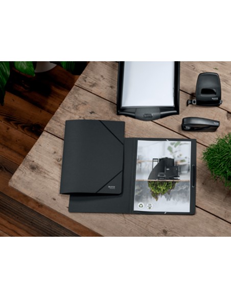 Carpeta leitz recycle gomas din a4 carton reciclabe 100% negro