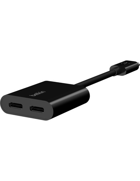Adaptador belkin f7u081btblk usb-c de audio y carga color negro