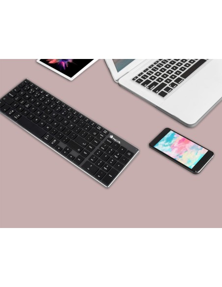 Teclado ngs fortune multimode inalambrico 12 teclas multimedia color aluminio 364x116x14 mm