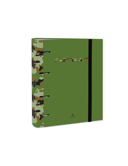 Carpeta de 4 anillas de 40 mm mixtas carton forrado folio colores surtidos camuflaje 6 diseños