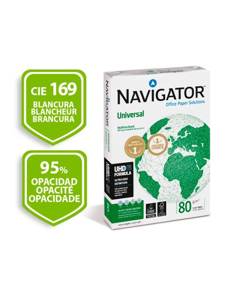 Papel fotocopiadora navigator din a4 80 gramos paquete de 400 hojas