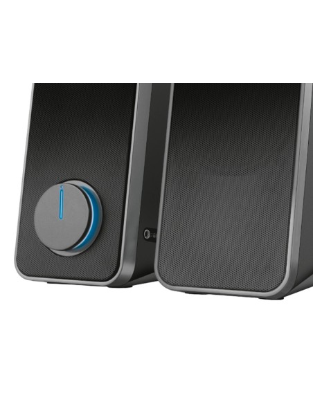 Altavoces trust arys 2.0 potencia maxima 28w control de volumen y conexion auriculares usb color negro
