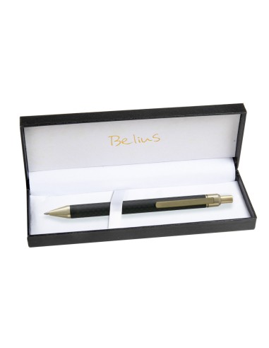 Boligrafo belius potsdam negro y dorado cuerpo...