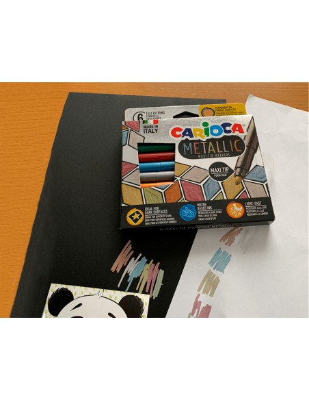 Rotulador carioca metallic punta maxi 6 mm caja de 6 unidades colores surtidos