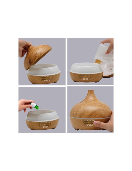 Difusor de aromas jocca 7 modos iluminacion incluye usb capacidad 300 ml 170x170x170 mm