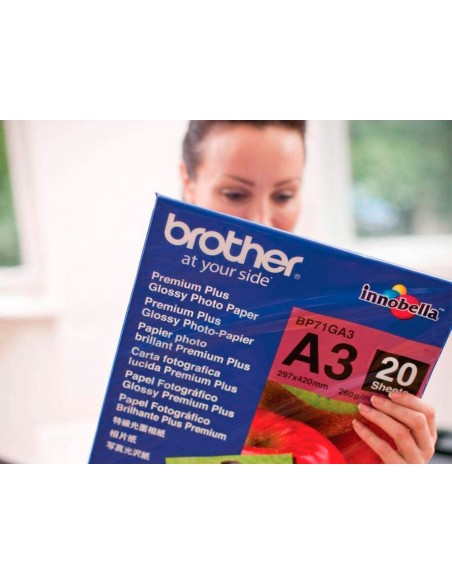 Papel fotografico brother premium plus brillo din a3 260g/m2 ink-jet pack de 20 hojas