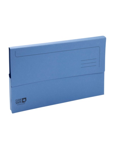 Subcarpeta cartulina exacompta clean safe pocket horizontal din a4 con 2 solapas azul 400 g paquete de 5 unidades