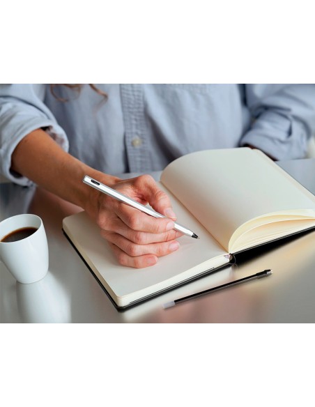 Boligrafo bic cristal renew cuerpo en aluminio mate tinta azul + 2 recambios en caja de carton