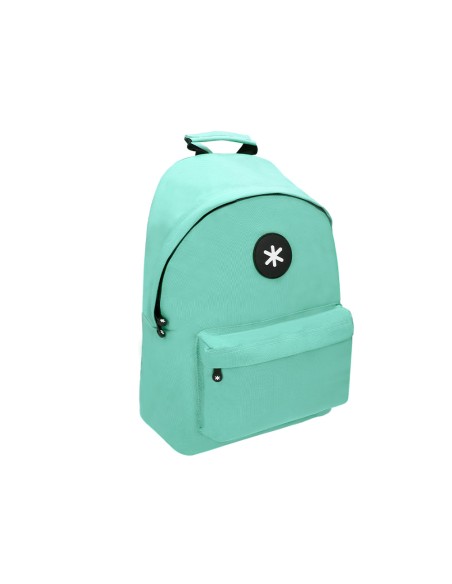 Mochila antartik con asa y bolsillos con cremallera color verde menta 310x160x410 mm