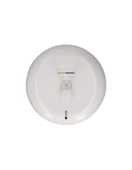 Dispensador papel higienico industrial greensource extraccion central compacto fabricado en abs blanco