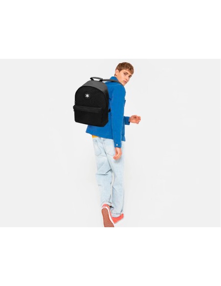 Mochila antartik con asa y bolsillos con cremallera color negro 310x160x410 mm