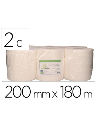 Papel secamanos bunzl greensource 2 capas...