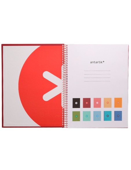 Cuaderno espiral a4 micro antartik tapa forrada80h 90 gr horizontal 1 banda 4 taladros color frambuesa
