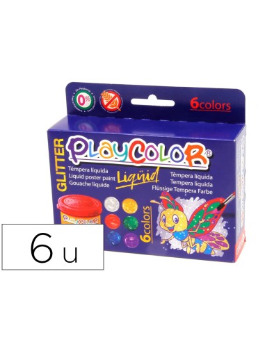 Tempera liquida playcolor liquid glitter 40 ml...