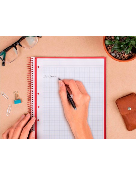 Cuaderno espiral a4 micro antartik tapa forrada 80h 90 gr cuadro 5mm 1 banda 4 taladros verde