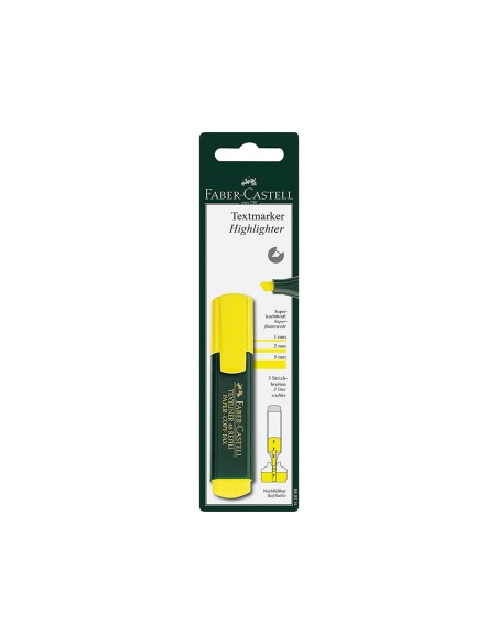 Rotulador faber castell fluorescente textliner 48 amarillo blister de 1 unidad