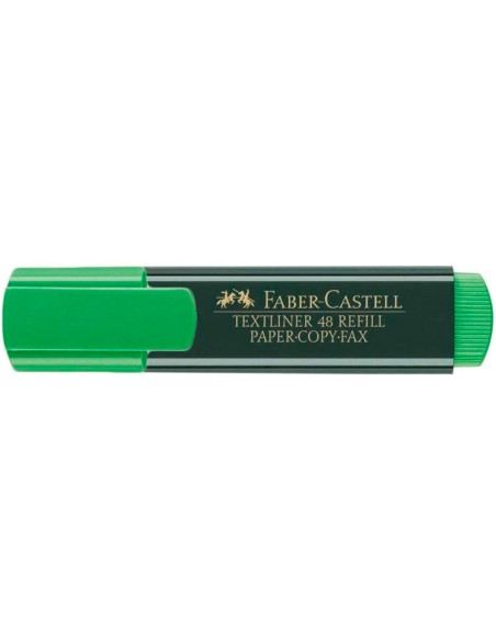 Rotulador faber castell fluorescente textliner 48 verde blister de 1 unidad