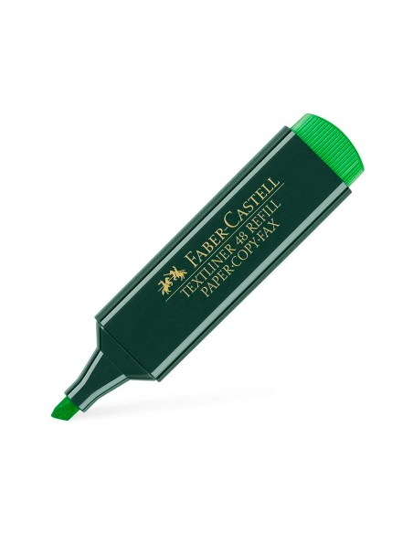 Rotulador faber castell fluorescente textliner 48 verde blister de 1 unidad