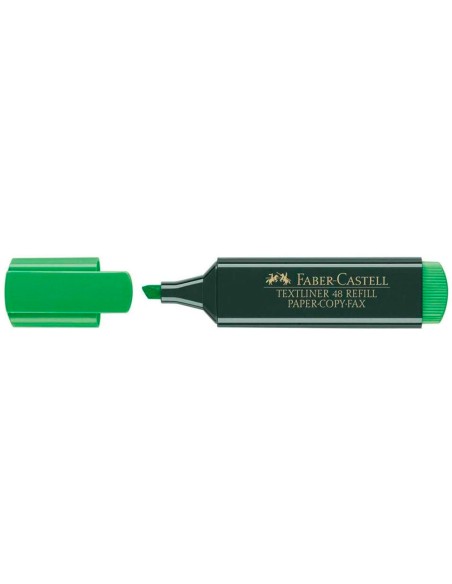 Rotulador faber castell fluorescente textliner 48 verde blister de 1 unidad