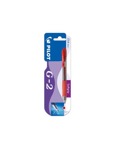 Boligrafo pilot g-2 rojo tinta gel retractil...