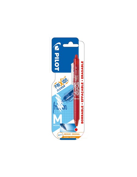 Boligrafo pilot frixion clicker borrable 0,7 mm punta media rojo en blister