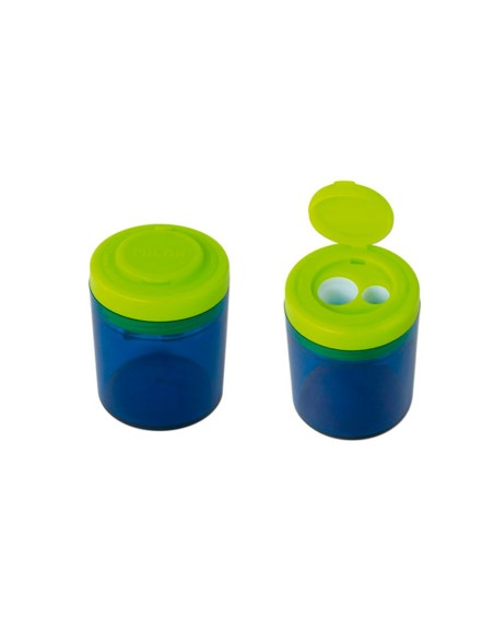 Sacapuntas milan collection plastico 2 usos + 4 gomas de borrar 430