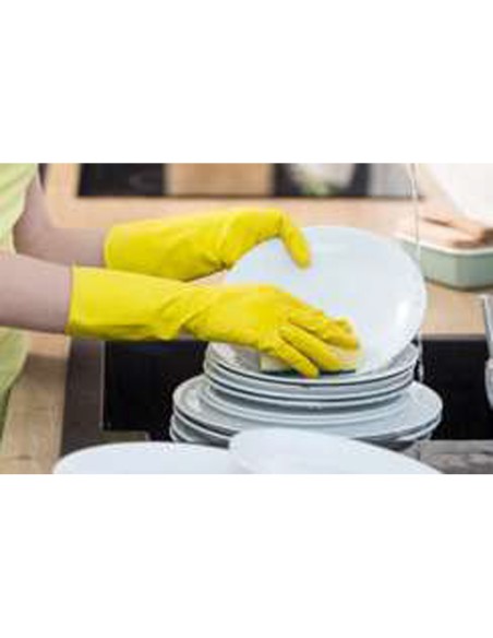 Guantes de latex satinados con relieve anti deslizante sin polvo par talla mediana
