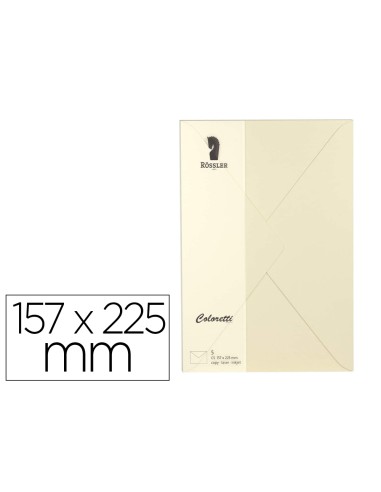 Sobre rossler coloretti c5 color crema 157x225...