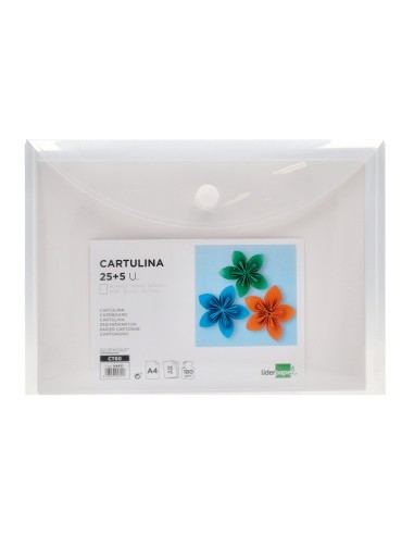 Cartulina liderpapel a4 180g/m2 blanco paquete...