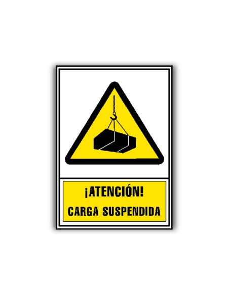 Pictograma archivo 2000 atencion carga suspendida pvc amarillo luminiscente 210x297 mm