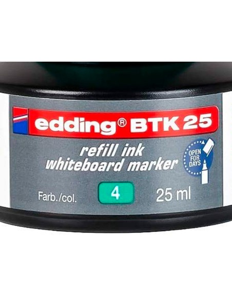 Tinta rotulador edding pizarra blanca btk-25 color verde bote 25 ml