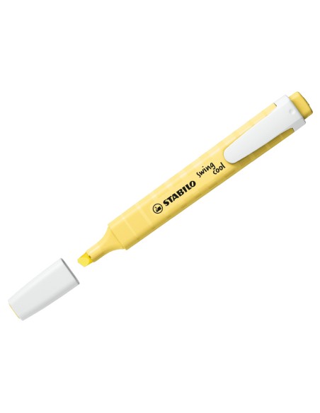 Rotulador stabilo fluorescente fino swing cool pastel amarillo cremoso