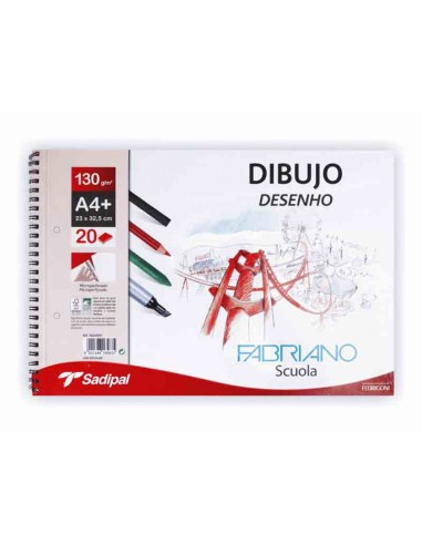 Bloc dibujo sadipal fabriano din a4+ espiral 20...