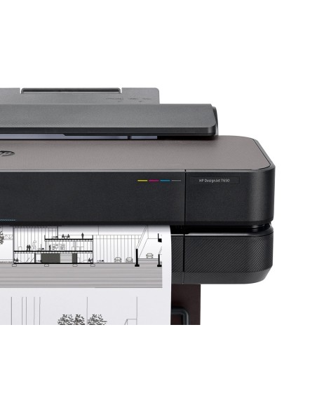 Impresora hp designjet t650 24 pulgadas base integrada 2400x1200 ppp tinta color 26 ppm 1gb din a1