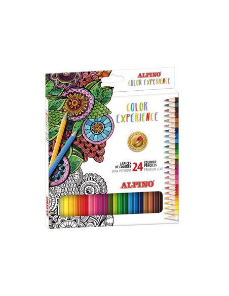 Set de dibujo alpino color experience 24 lapices de colores y libro de 120 mandalas