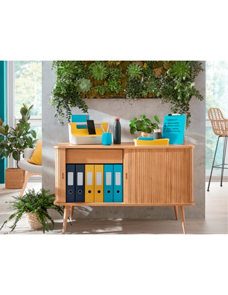 Bandeja sobremesa plastico leitz cosy set de 3 unidades amarillo 274x120x456 mm