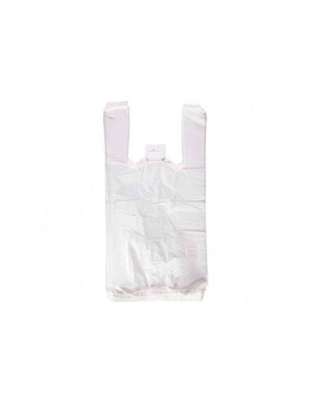 Bolsa camiseta reciclada 70% blanca 50 mc 35x50 cm apta legislacion de bolsas 2021
