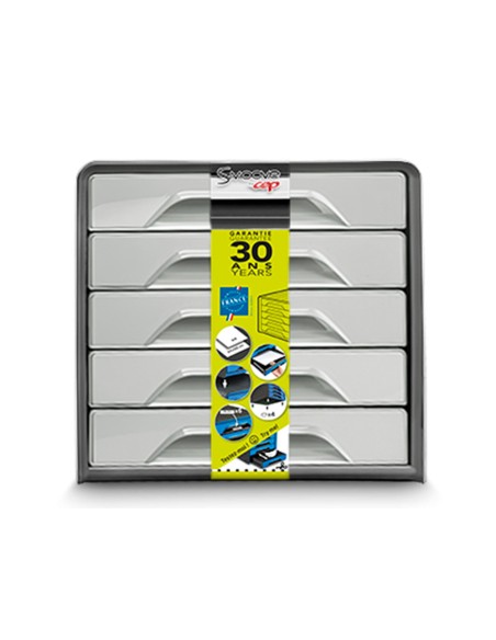 Fichero cajones de sobremesa cep smoove 5 cajones color gris 288x360x270 mm