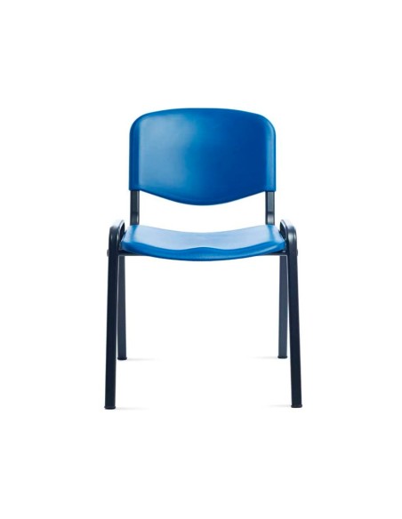 Silla rocada confidente estructura metalica respaldo y asiento en polimero color azul