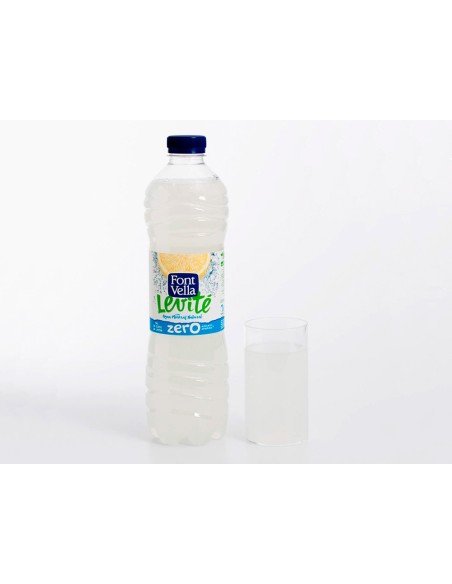 Agua mineral natural font vella limonada zero con zumo de limon botella 1,25 l