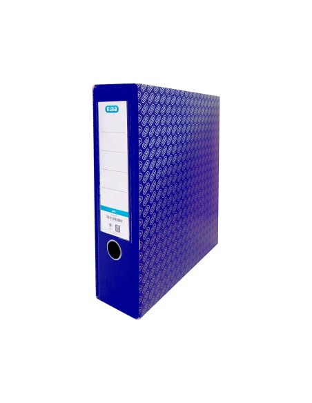 Caja archivador de palanca carton forrado elba din a4 lomo 85 mm azul